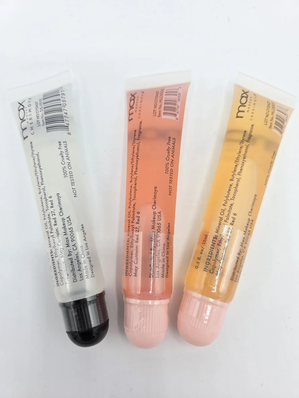 Lip Gloss Trio - Clear, Pink Jelly & Peach Jelly